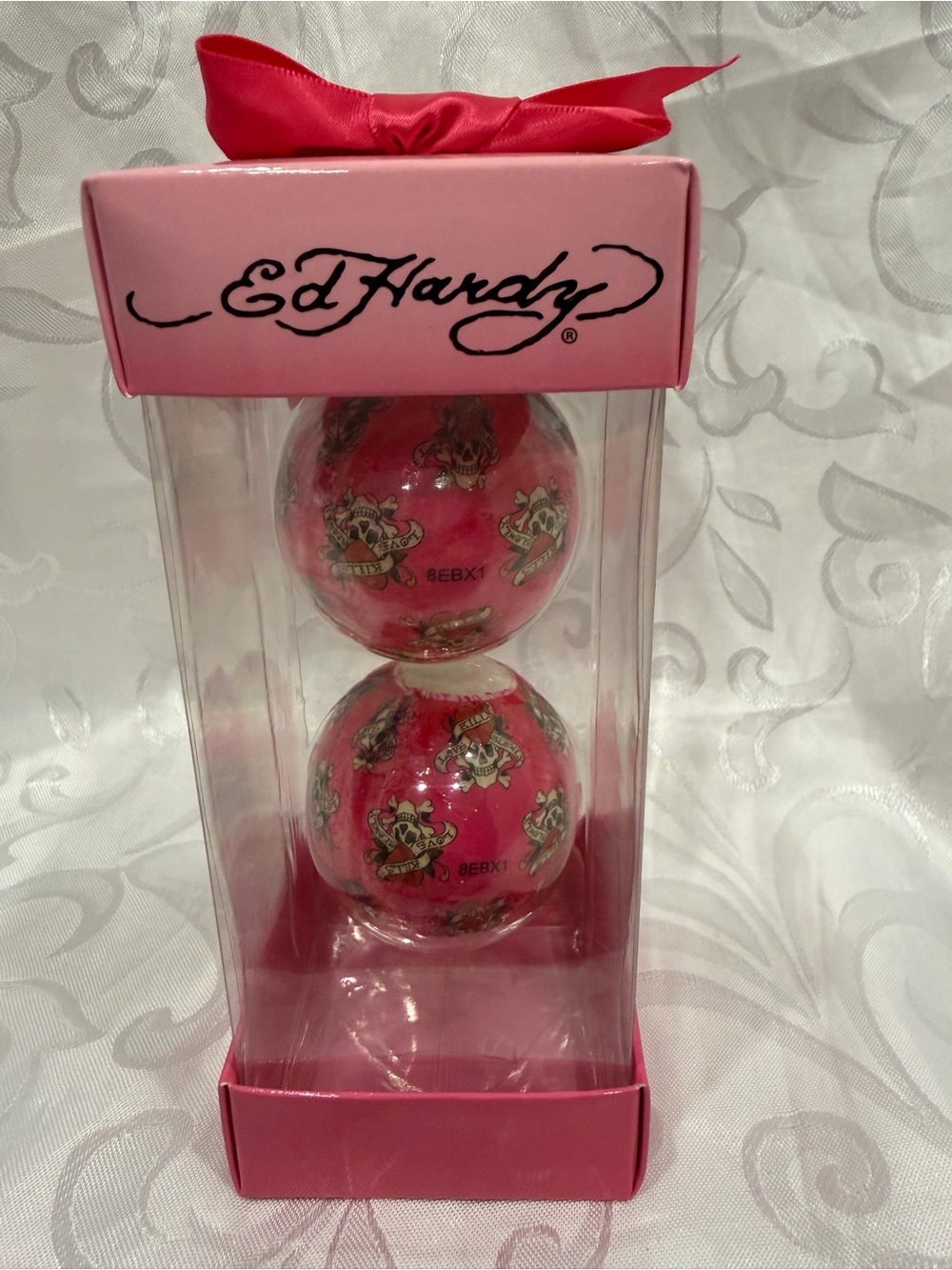 Ed Hardy Pink Bath Bomb Duo with Signature Tattoo Motif